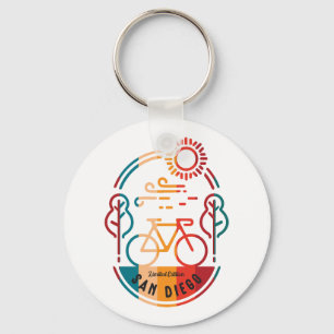 Retro San Diego Bike Trail. Key Ring