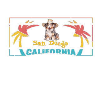 Retro San Diego California Australian Shepherd T-Shirt