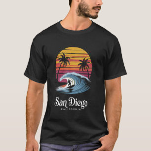 Retro San Diego California Beach Vibes Summer Brea T-Shirt