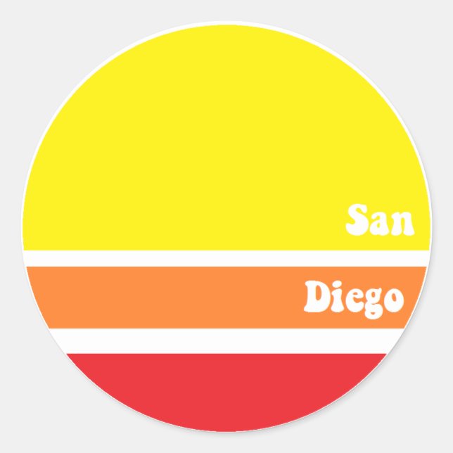 Retro San Diego Sticker (Front)