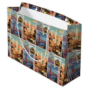 Retro San Francisco Batchwork Large Gift Bag