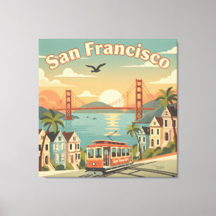 Retro San Francisco Travel Canvas Print