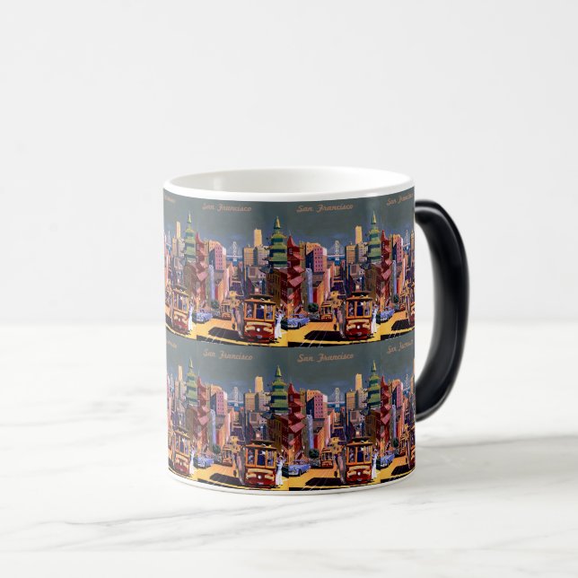 Retro San Francisco Travel Golden California Magic Mug (Front Right)