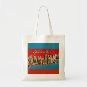 Retro San Juan Greeting Tote Bag