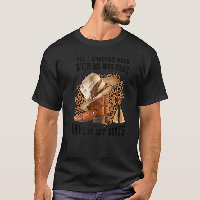 Retro Sand In My Boots Western Cowgirls Cowboy Boo T-Shirt (Front)