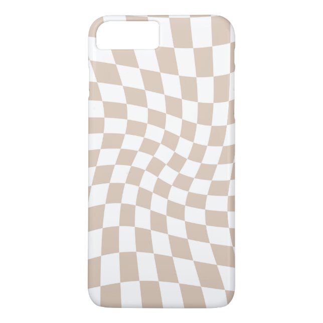 Retro Sand Rose Pink Pastel Warped Chequerboard  Case-Mate iPhone Case (Back)