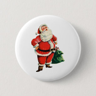 Retro Santa 6 Cm Round Badge