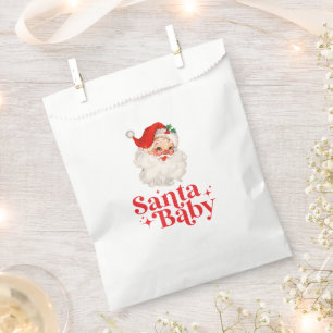 Retro Santa Baby christmas baby shower Favour Bags
