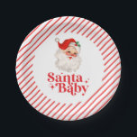 Retro Santa Baby christmas baby shower Paper Plate<br><div class="desc">retro Santa Baby  christmas themed baby shower paper party plates.</div>