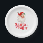 Retro Santa Baby christmas baby shower Paper Plate<br><div class="desc">retro Santa Baby  christmas themed baby shower paper party plates.</div>