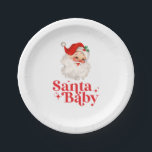 Retro Santa Baby christmas baby shower Paper Plate<br><div class="desc">retro Santa Baby  christmas themed baby shower paper party plates.</div>