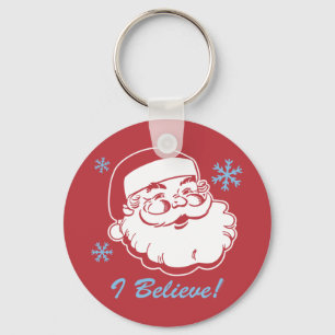 Retro Santa Believe Key Ring