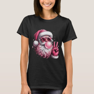 Retro Santa Blowing Bubble Gum Christmas Vintage S T-Shirt