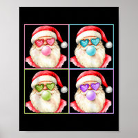 Retro Santa Blowing Bubble Gum P Art Sungles Chris