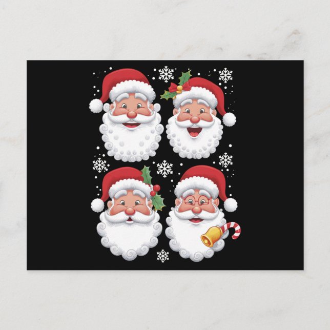 Retro Santa Christma Gift Xmas Matching Family Postcard (Front)
