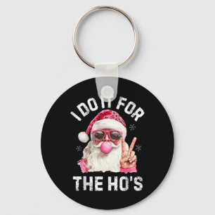 Retro Santa Christmas Blowing Bubble Pink Santa Xm Key Ring