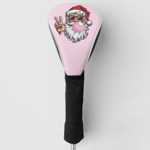 Retro Santa Christmas Blowing Bubble Vintage Golf Head Cover