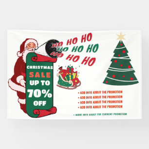 Retro Santa Christmas Business Sale Promotion Ads Banner