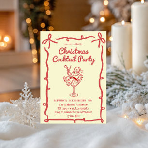 Retro Santa Christmas Cocktail Party               Invitation
