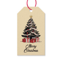 Retro Santa Christmas Gift Tag