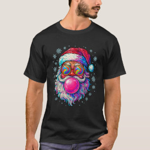 Retro Santa Christmas Pink Bubble Gum Sunglasses K T-Shirt