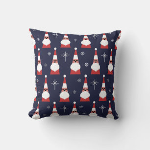 Retro Santa Christmas Red Pattern Cushion