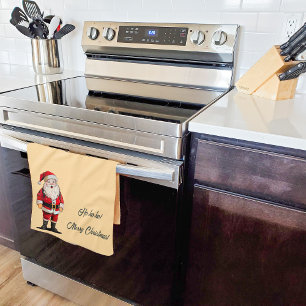 Retro Santa Christmas Tea Towel