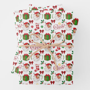 Retro Santa Christmas Wrapping Paper