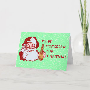Retro Santa Claus Beer Homebrew Christmas Holiday Card