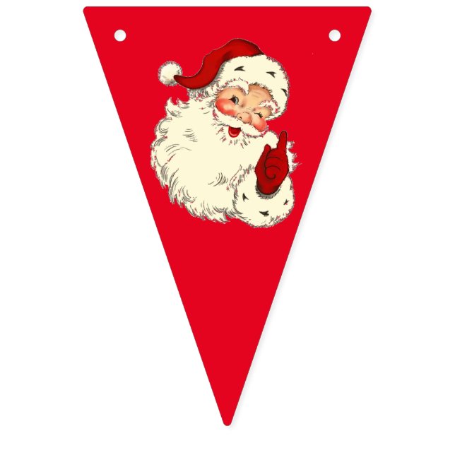 Retro Santa Claus Christmas Bunting (Third Flag)