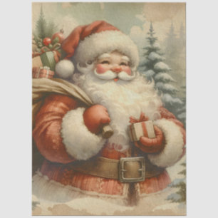 Retro Santa Claus Decoupage Tissue Paper