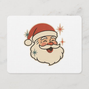 Retro Santa Claus Face – Vintage Christmas Holiday Invitation