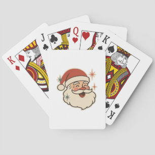 Retro Santa Claus Face – Vintage Christmas Holiday Playing Cards