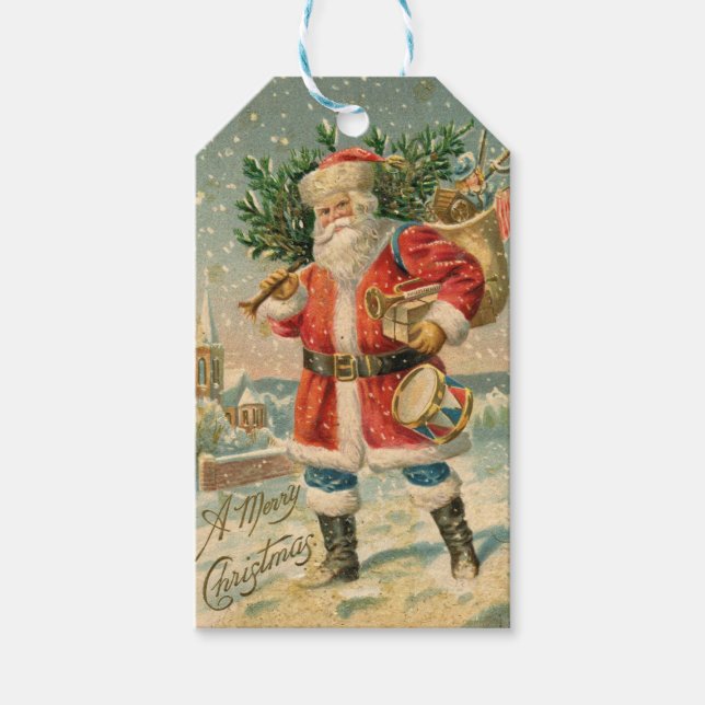 RETRO Santa Claus GIFT TAG (Front)