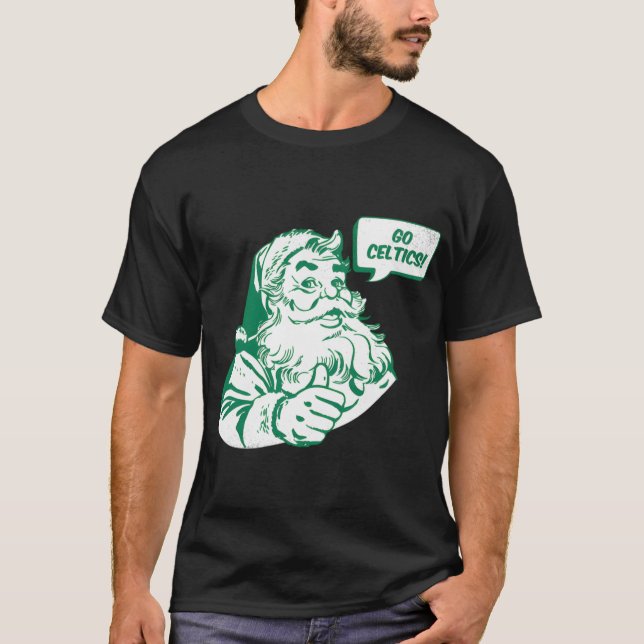 Retro Santa Claus Go Celtics Oversized T-Shirt (Front)