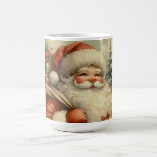 Retro Santa Claus Illustration Coffee Mug (Center)