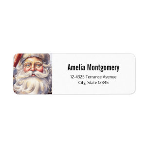 Retro Santa Claus in a Red Hat Christmas Address