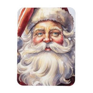 Retro Santa Claus in a Red Hat Christmas Magnet