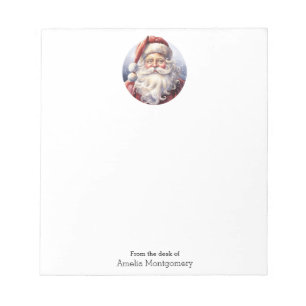 Retro Santa Claus in a Red Hat Christmas Notepad