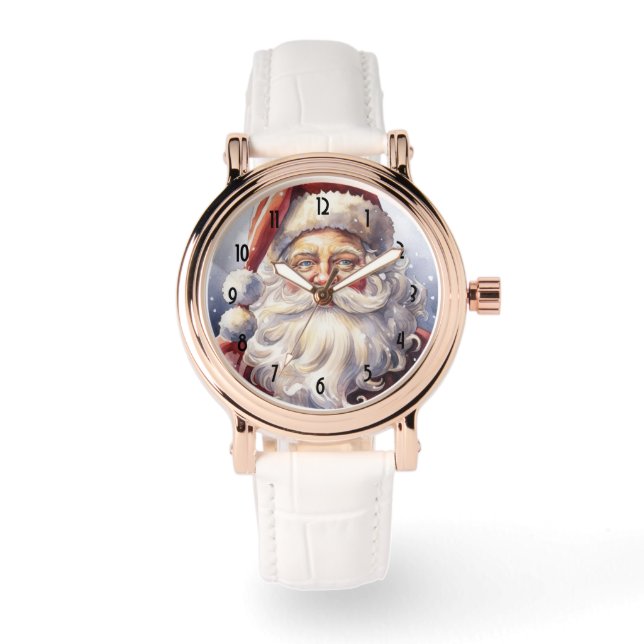 Retro Santa Claus in a Red Hat Christmas Watch (Front)