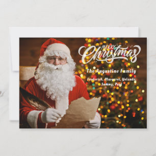 Retro Santa Claus Merry Christmas Holiday Custom Card