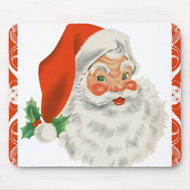 Retro Santa Claus Mouse Mat (Front)