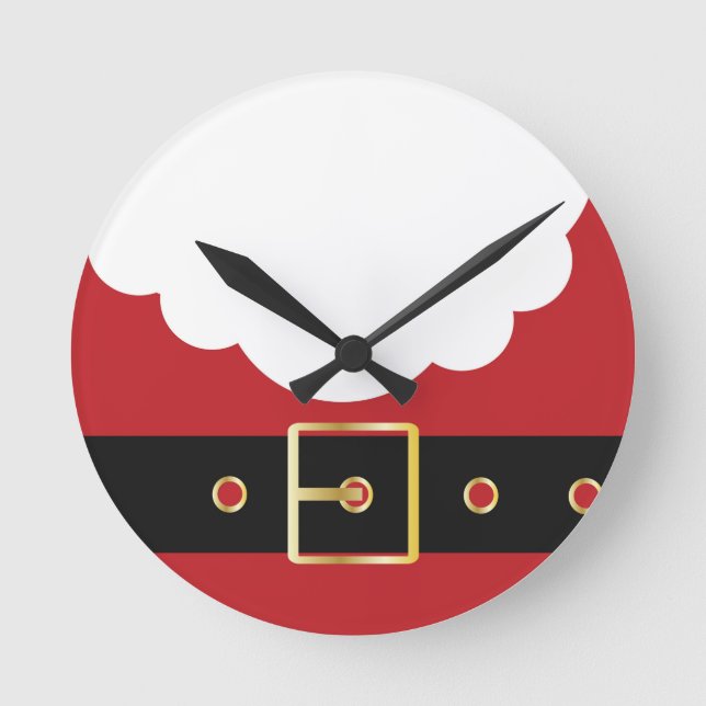 retro santa claus round clock (Front)