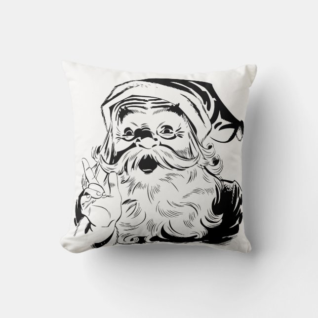 Retro Santa Claus throw pillow (Front)