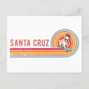 Retro Santa Cruz Skateboarding French Bulldog Postcard