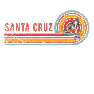 Retro Santa Cruz Skateboarding French Bulldog T-Shirt