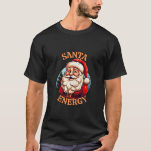 Retro Santa Energy Groovy Vintage Santa Claus Chri T-Shirt