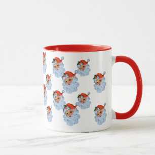 Retro Santa face Christmas Mug