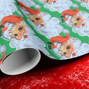 Retro Santa face Christmas Wrapping Paper