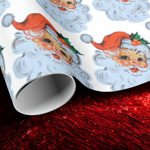Retro Santa face Christmas Wrapping Paper
